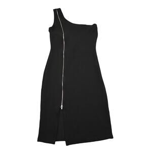 Top 10 Dress Womens S Black Plain Sleeveless One Shoulder Knee Length Zip Up